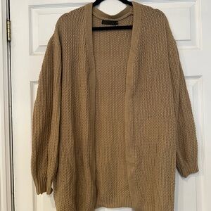 Cozy Tan Knit Cardigan Sweater